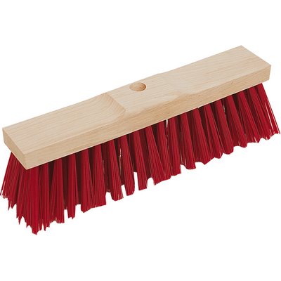 Miotła uliczna Triuso 40 cm bez trzonka z czerwonym włosiem syntetycznym - STB400