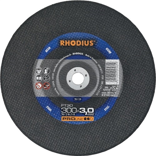 Trennscheibe FT30 D300x3mm ger.STA 20mm Bohrung RHODIUS