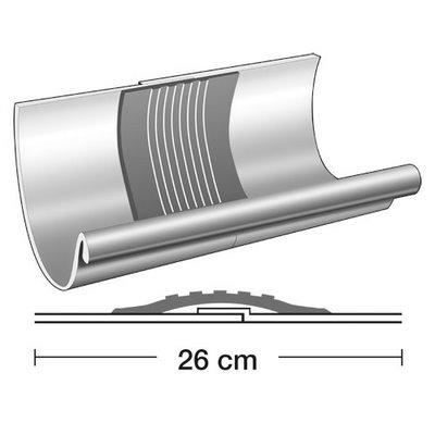 Uginox FTE gutter dila 28 type AS 0.5mm vulcanised on one side