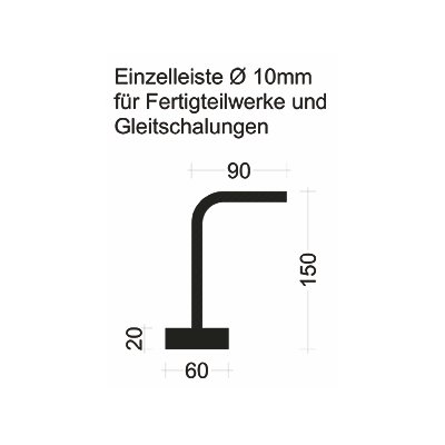 Nevoga Plexus listwa pojedyncza 10mm-150mm WS 90 Połączenie wzmacniające 60-10-15 1rhg