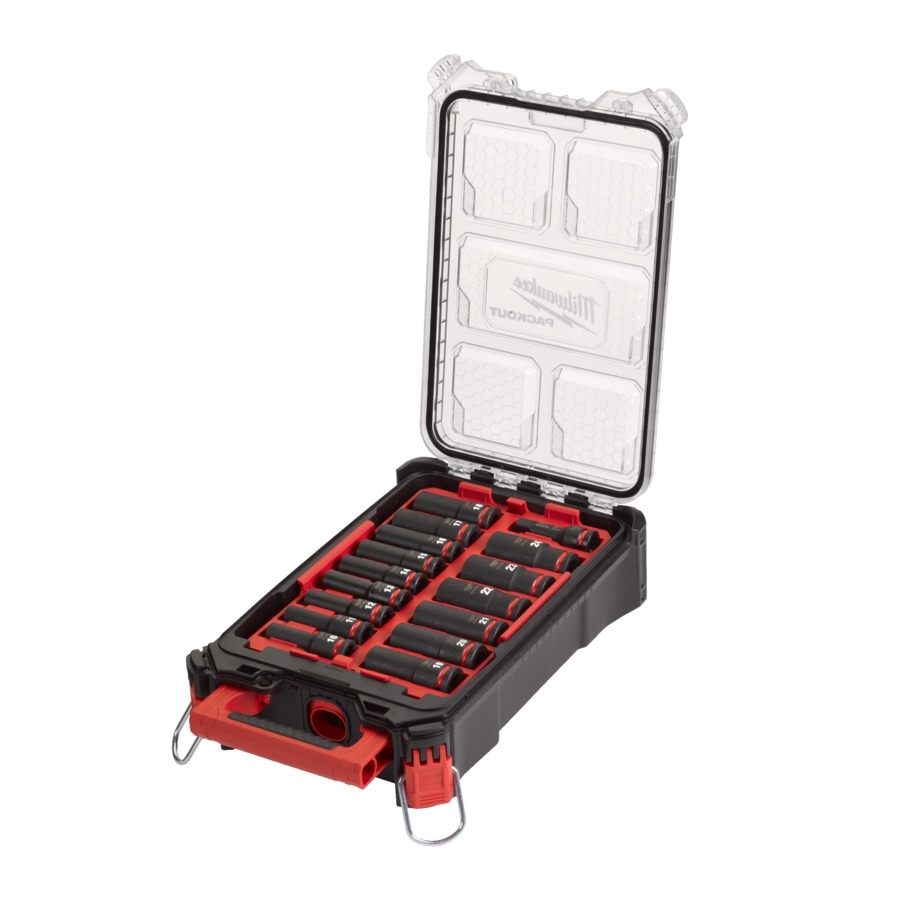 Milwaukee Schlagnuss 1/2  lang 16tlg.Set SHOCKWAVE im PACKOUT