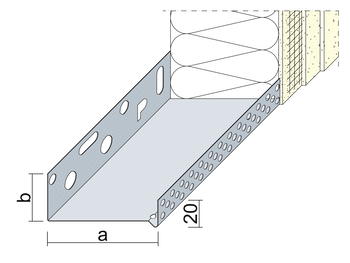 Maisch base profile ETICS 90812 2.5m aluminium 120 mm trough shape