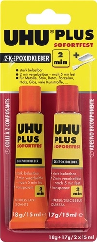 2-component epoxy adhesive PLUS SOFORTFEST 35g colourless tube UHU
