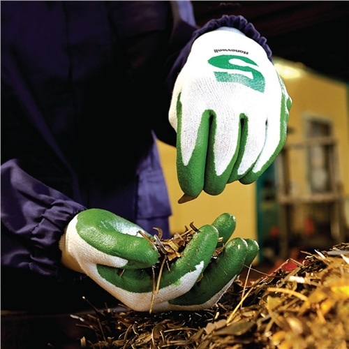 Schnittschutzhandschuhe Check & Go Green Nit 5 Gr.9 weiß/grün EN 388 Kat.II 10PA