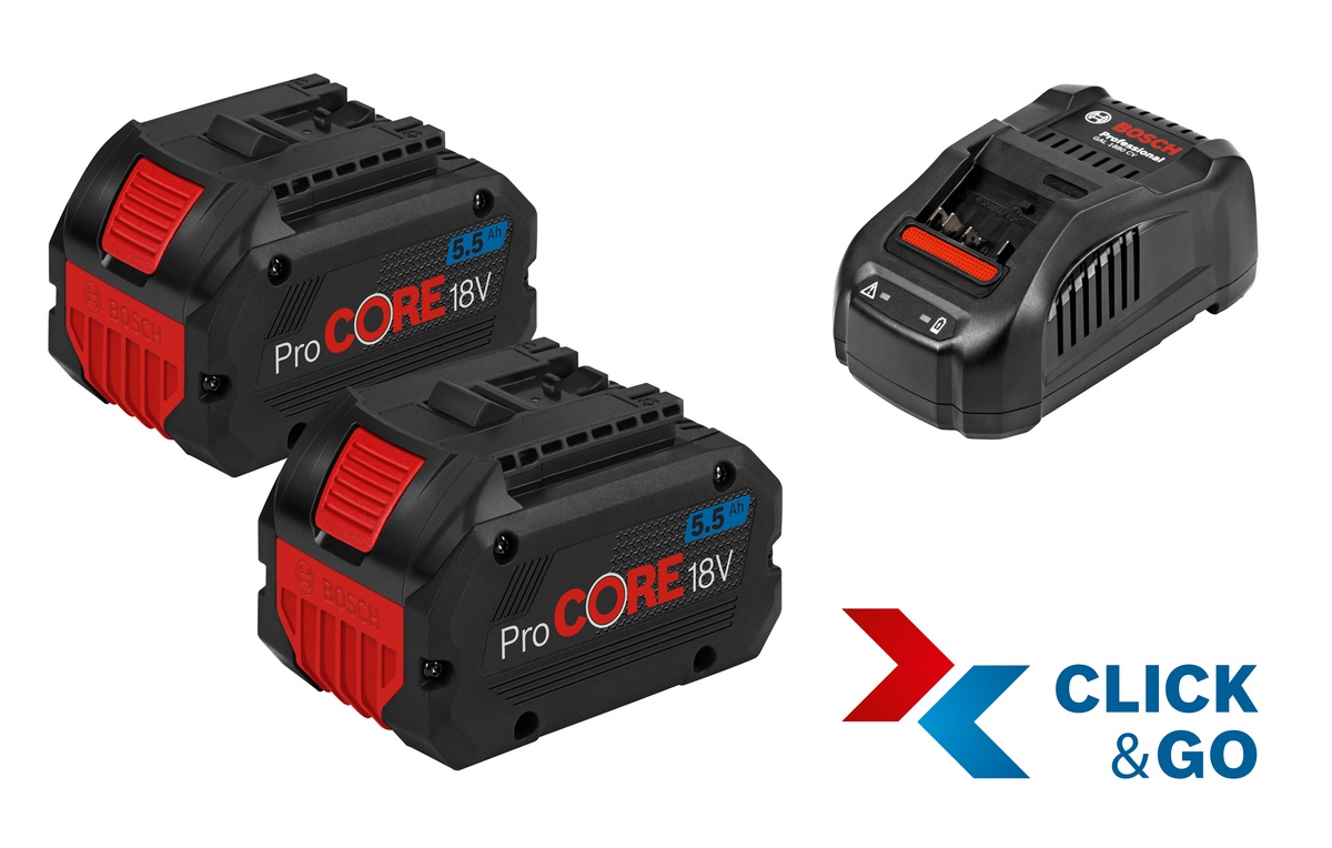 Bosch starter set 2 x ProCORE18V 5.5Ah + GAL 1880 CV in cardboard box