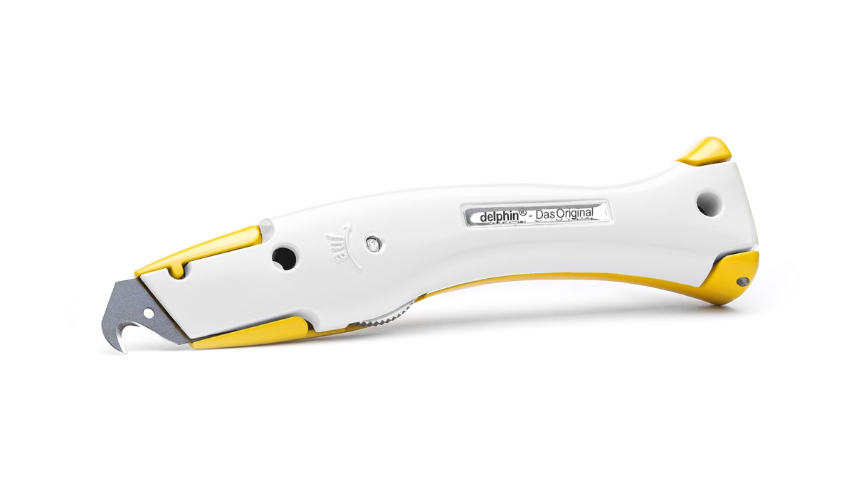 Delphin®-03 Club Edition Yellow-White Universal Knife incl. plastic quiver