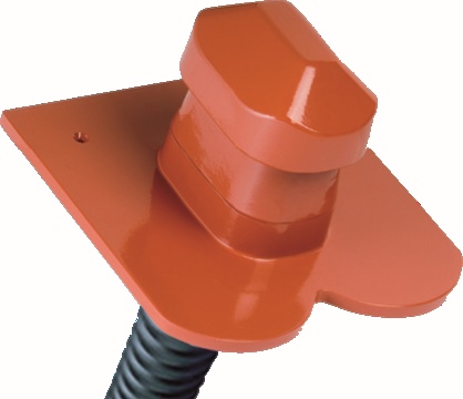 Aluminium sanitary vent DN 125 f. Beaver 18x38 m. Rain bonnet natural red incl. Flexschl.