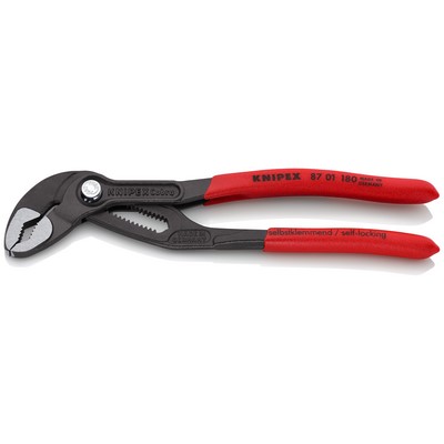 KNIPEX Cobra® high-tech water pump pliers 180mm polished grey atrament. - 87 01 180