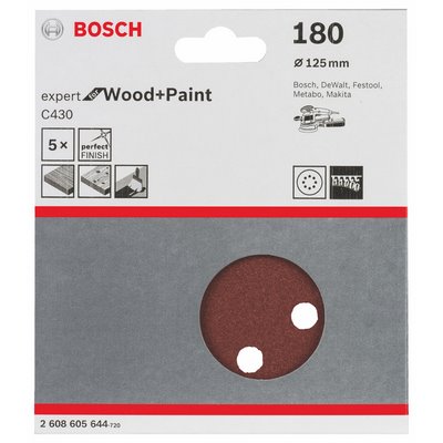 Bosch sanding sheet Expert wood perforated 125mm K180 5-pack