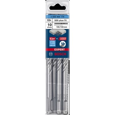 Bosch Expert hammer drill bit SDS plus-7X 10x100x165mm - 10 pieces