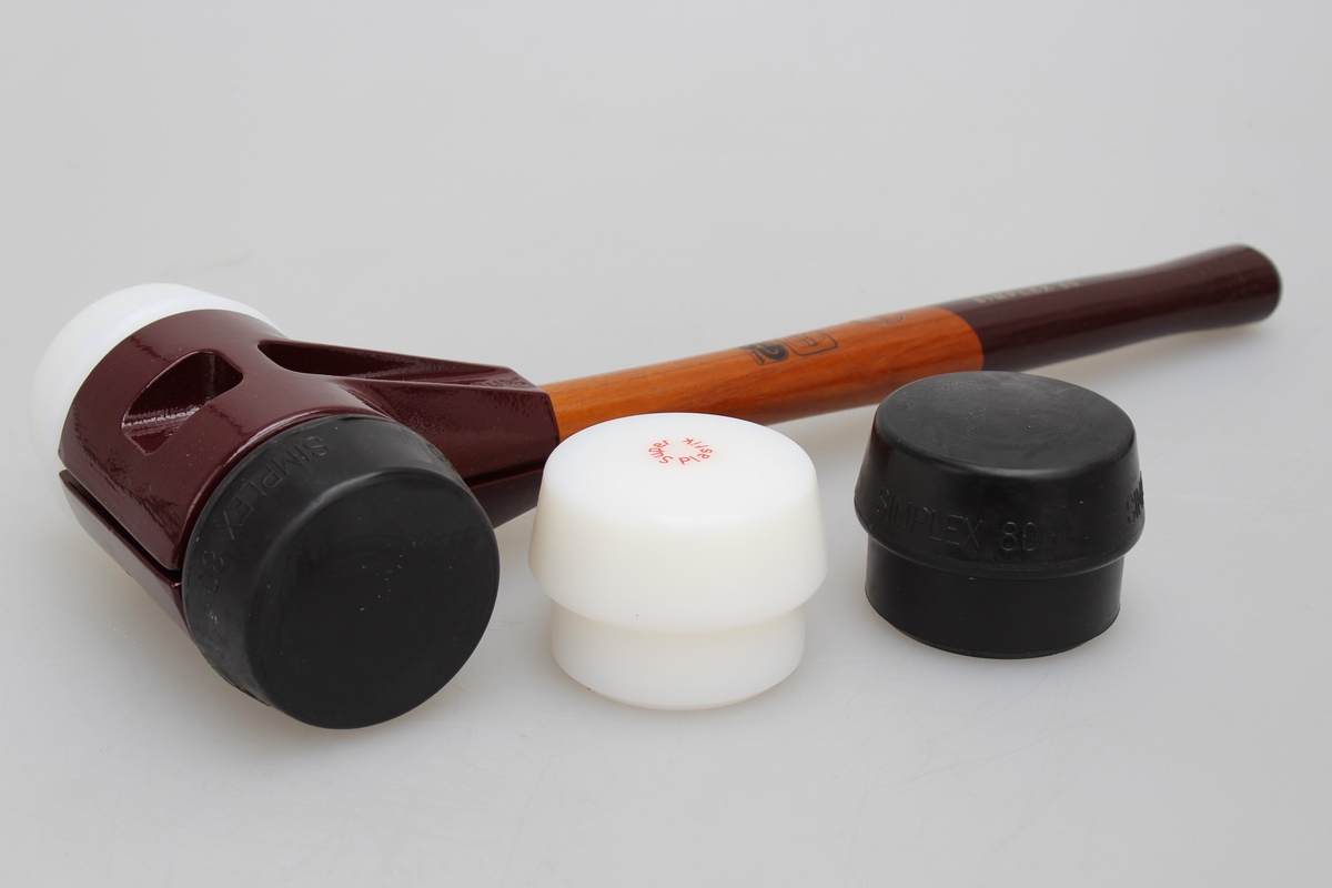 Bamego Simplex soft-face mallet black/white 80mm set and replacement rubber black/grey CAP