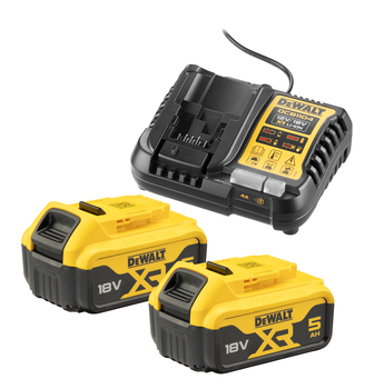 SBD battery set 2x18V/5Ah battery plus DCB1104 DEWALT