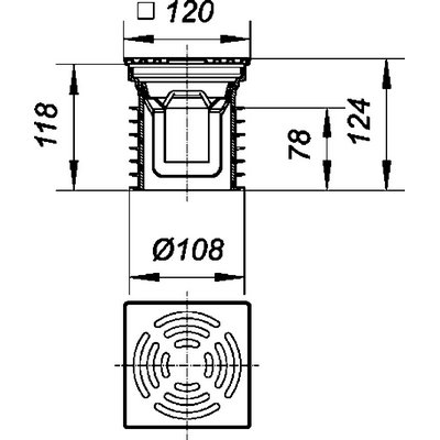 Upmann Pronto plug-in drain DN 100 vertical floor renovation drain 80570