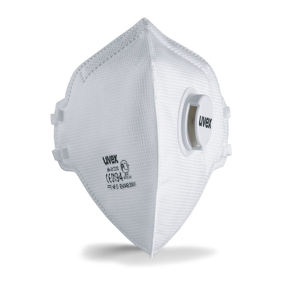 Uvex FFP3-Atemschutz-Faltmaske m. Ventil uvex silv-Air 3310 weiß - 15 Stück