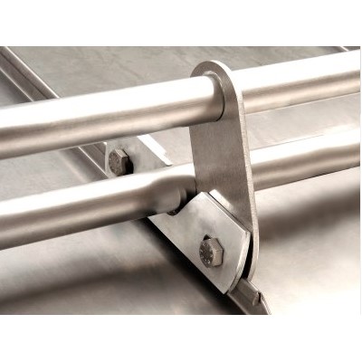 Stainless steel snow guard brackets with stainless steel screws p.pair f. Double standing seam