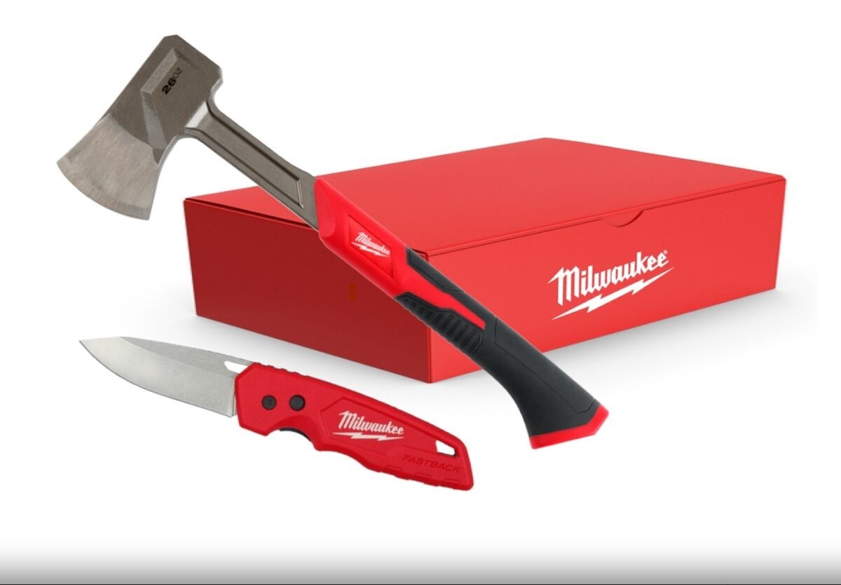 Siekiera rozłupująca Milwaukee + nóż składany Fastback 2 szt.