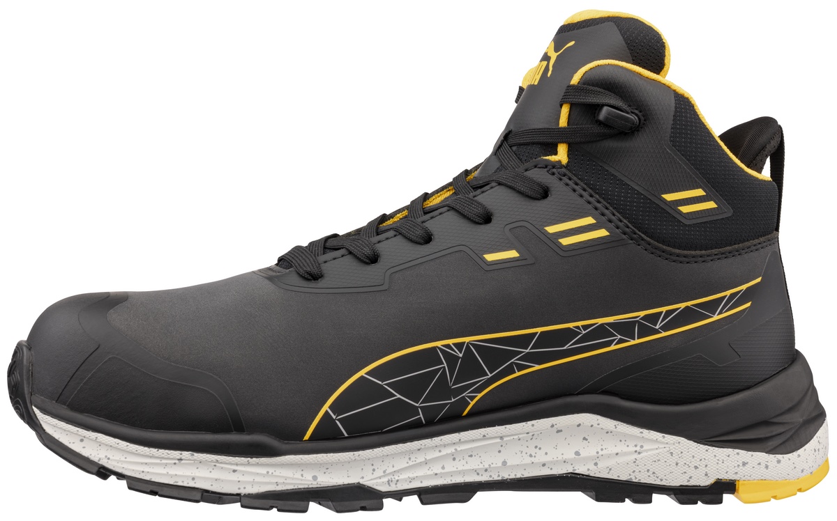 PUMA SAFETY XPLORE MID S3S ESD FO HRO SR Sicherheitsschuh anthrazit/gelb Gr. 44