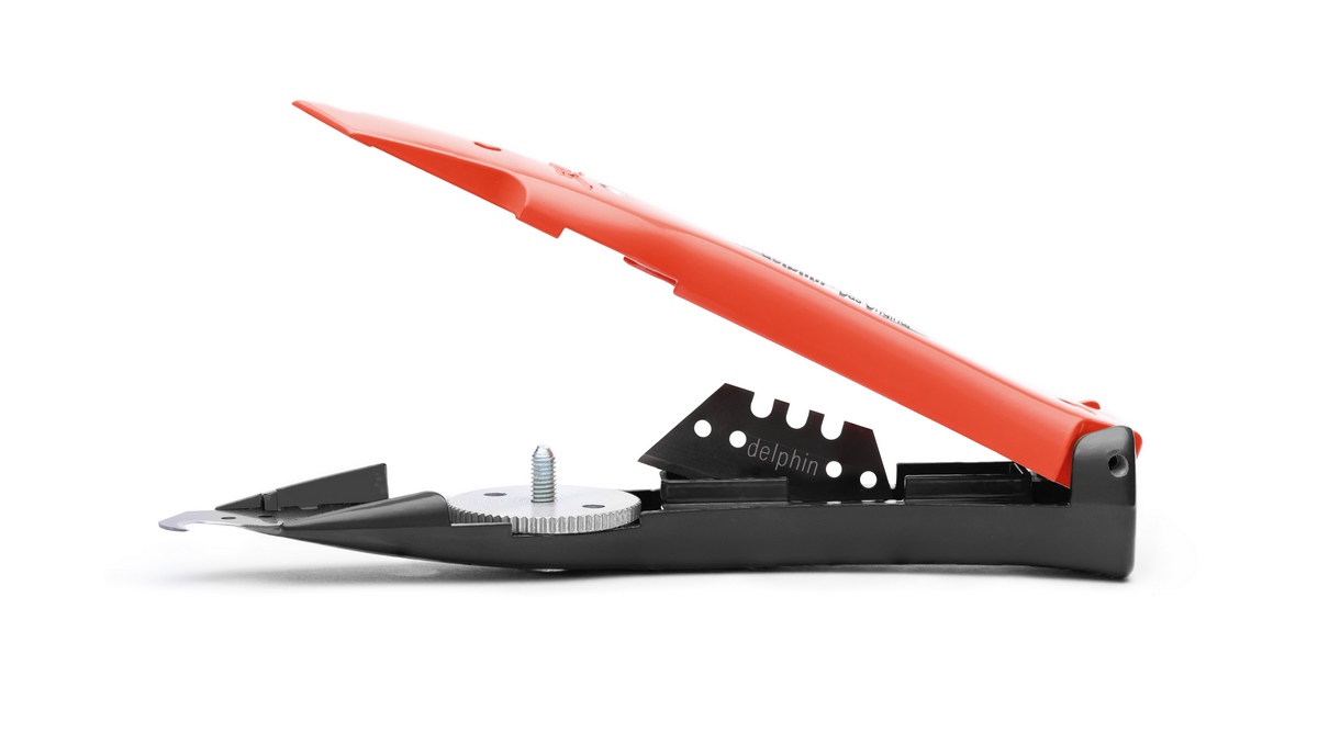 Delphin®-03 Club Edition Schwarz-Rot Universalmesser inkl. Kunststoffköcher
