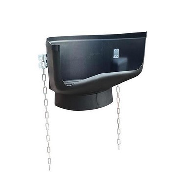 müba plastic funnel for debris pipe short black with 2 chains