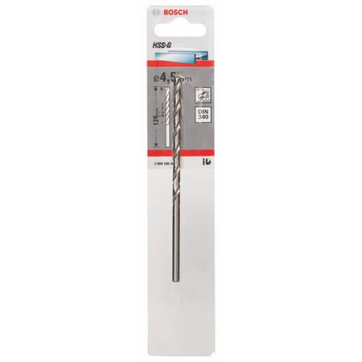 Bosch metal drill HSS-G DIN340 4.5x82x126mm