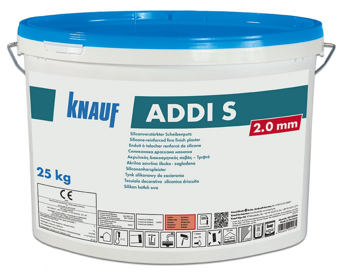 Knauf Addi S 2mm biały 25kg Tynk talerzowy wzmocniony żywicą silikonową