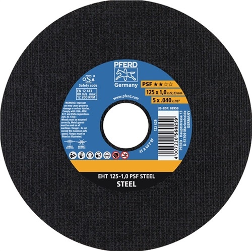 Trennscheibe PSF STEEL D115x1mm ger.STA Bohrung 22.23mm PFERD