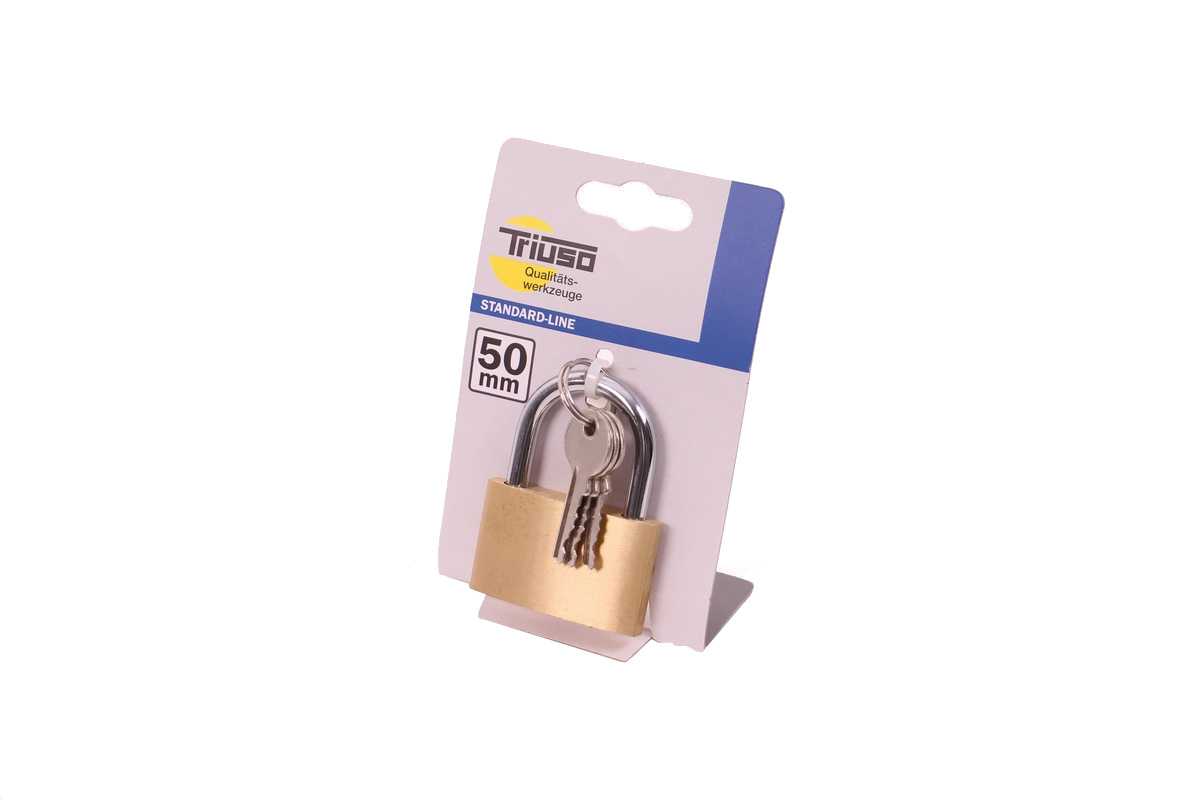 Triuso brass lock 50mm padlock hardened steel shackle