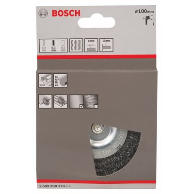 Bosch disc brush 0.3mm crimped wire Ø100mm