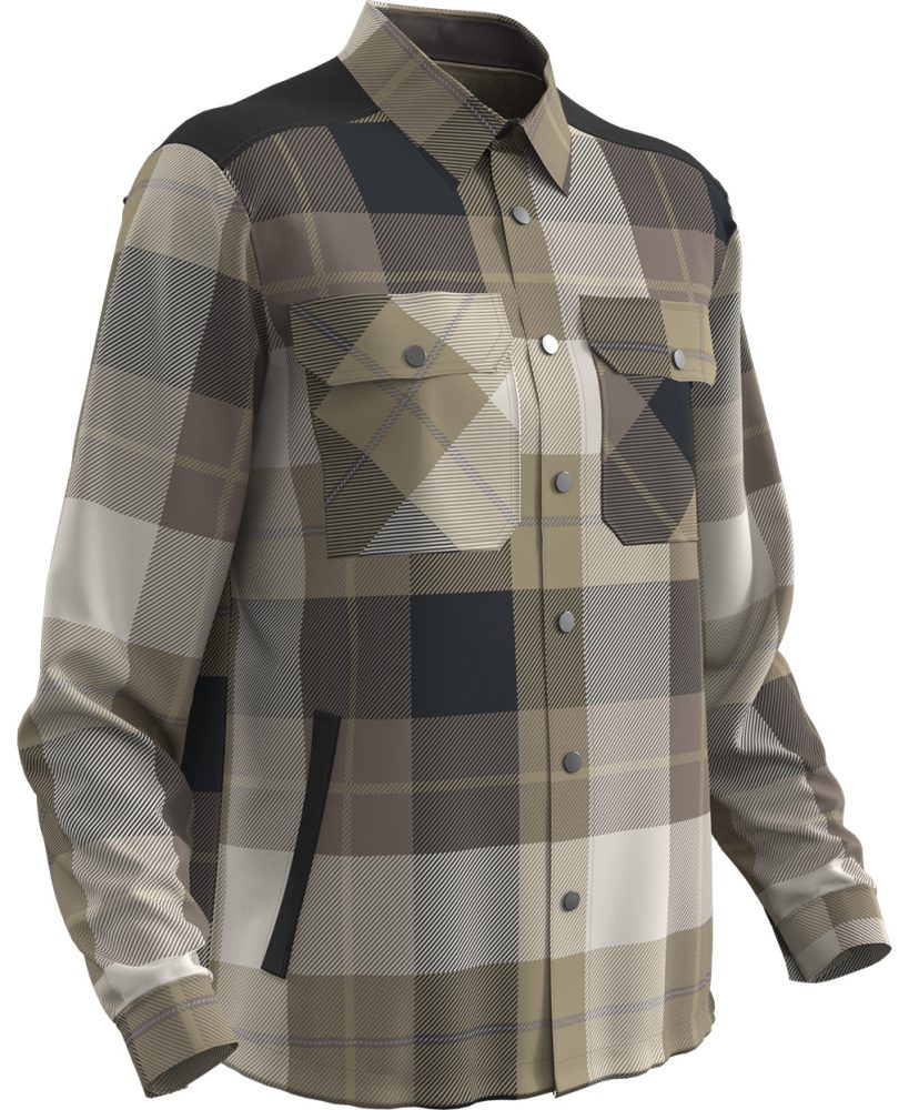 MASCOT® shirt flannel lined dark sand beige-checked size L