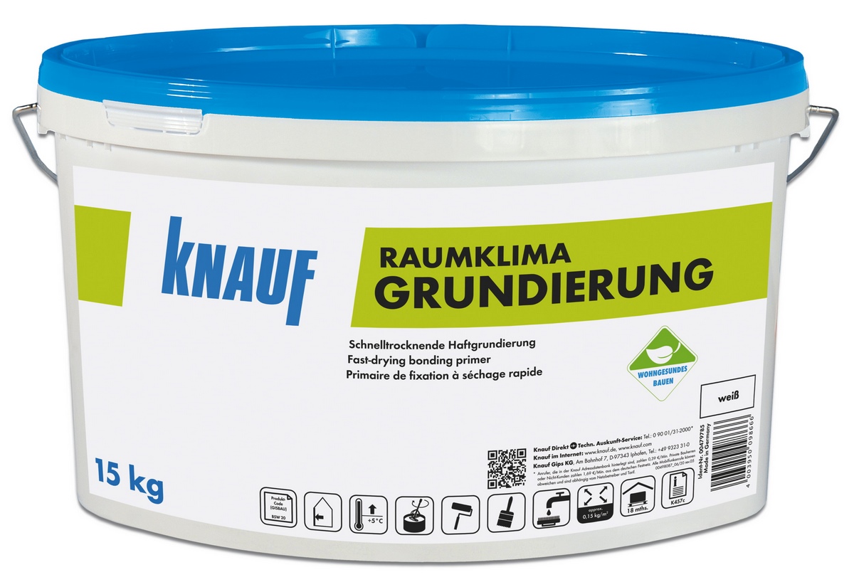 Knauf Raumklima Primer 15kg biały Podkład klejowy o wysokiej otwartości dyfuzyjnej