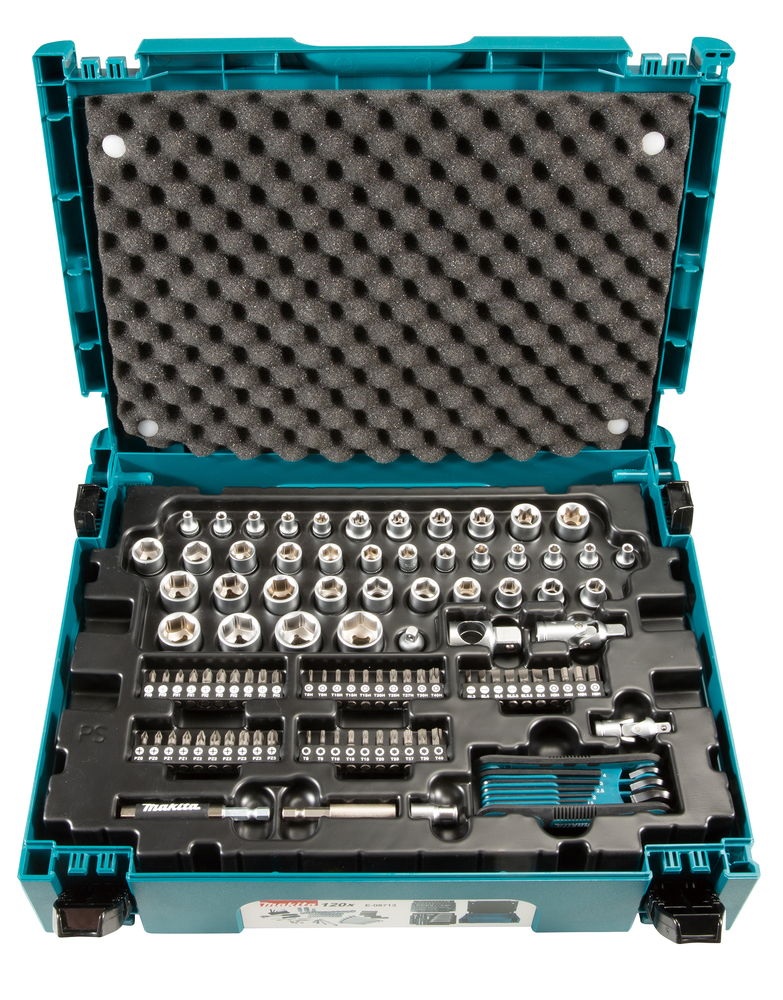 Zestaw narzędzi Makita 120 szt. w MAKPAC E-08713