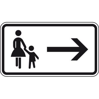 Traffic sign - Pedestrian footpath right use 330x600mm 2mm flat RA 1