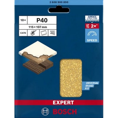 Bosch EXPERT Schleifblatt C470 115x107mm K120 mit 6 Löchern (10 Stück)