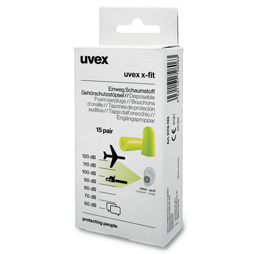 Uvex hearing protection x-fit 15 pair RETAIL