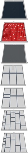 Schubladen-Unterteilungsmaterial Front-H.50-150mm 113-tlg.