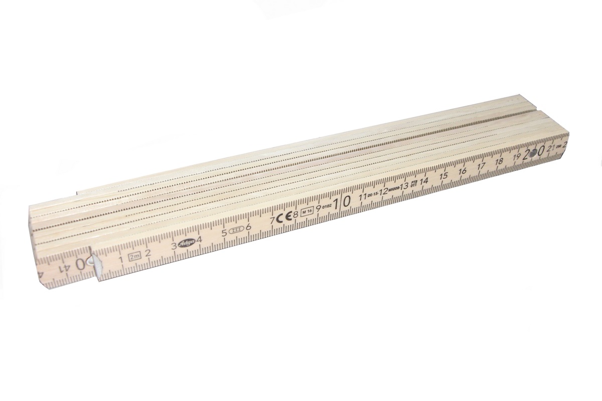 Wooden measuring stick 2m - 10 links with special marking Colour: Natural