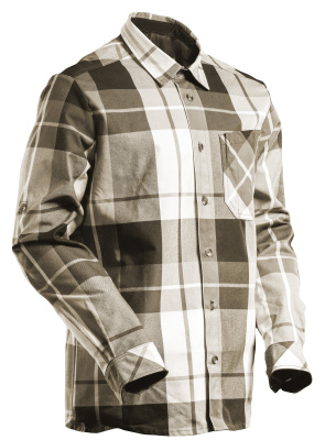 MASCOT® Customized Hemd aus Flanell Dunkel Sandbeige-kariert Gr. XL
