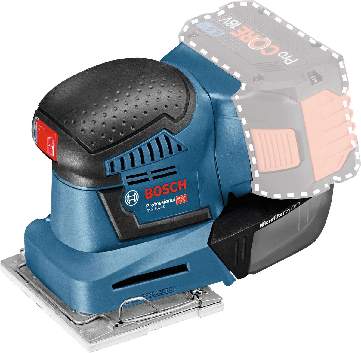 Bosch cordless orbital sander GSS 18V-10 without battery in L-BOXX
