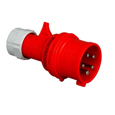 Kopp plug CEE 5pole 32A IP44 red w.phase inverter