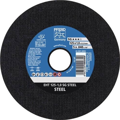 Trennscheibe SG STEEL D125x2.4mm PFERD ger.STA Bohr.22.23mm