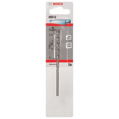 Bosch metal drill HSS-G DIN340 3x66x100mm