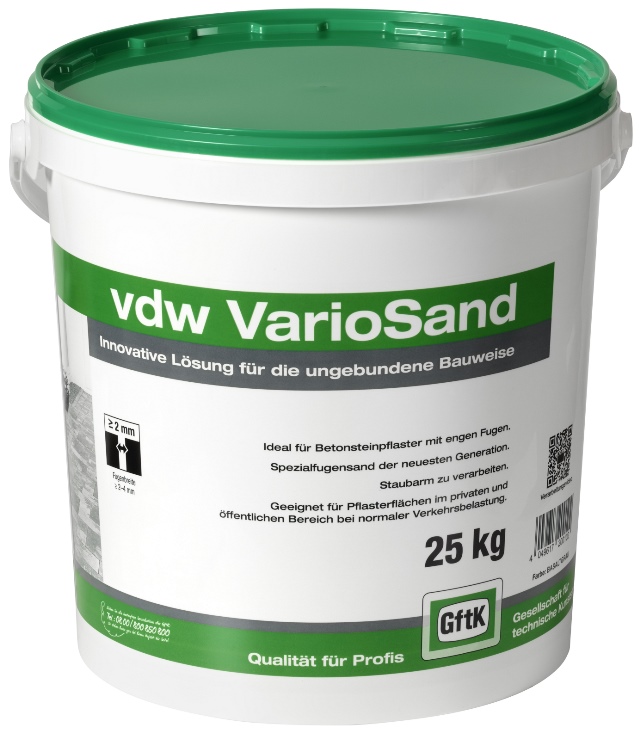 GftK vdw VarioSand szary bazaltowy 25 kg piasek do spoin do wąskich spoin 2-4 mm