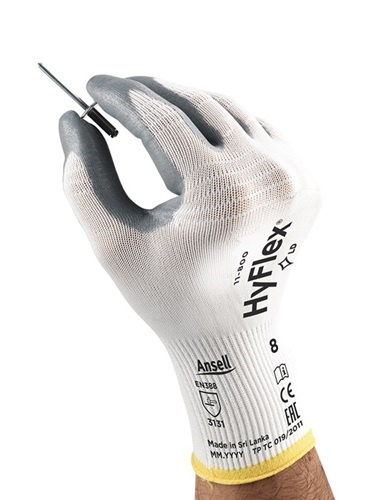 Handschuhe HyFlex 11-800 Gr.11 weiß/grau Nyl.m.Nitrilschaum EN 388 Kat.II Ansell