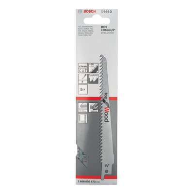 Bosch reciprocating saw blade for wood S 644 D HCS 5-pack