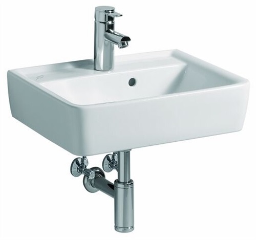 Umywalka ręczna RENOVA NR 1 PLAN w w. 500x380mm otwór na baterię przelew biały