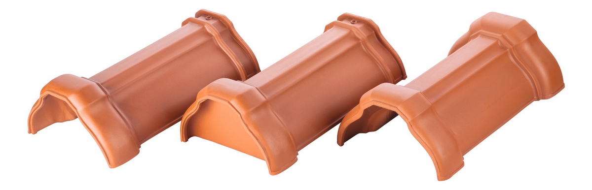 Erlus ridge tile no. 18 red engobed