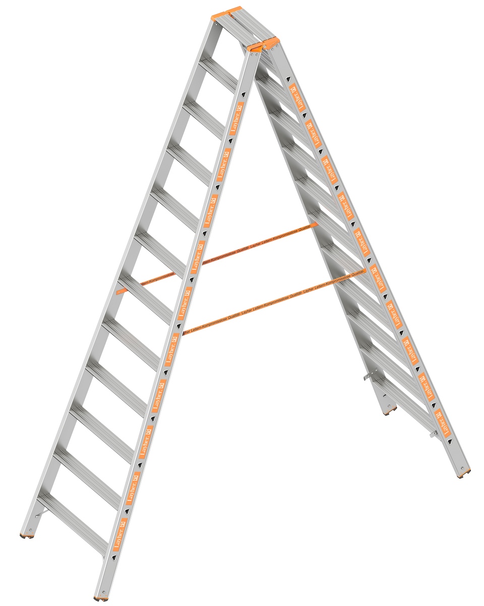 Layher TOPIC 1043 Stepladder 2x12 steps length 3.00m - 1043.012