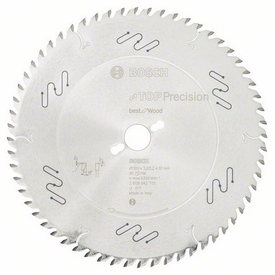 Bosch Kreissägeblatt Top Precision BfW 300x30x3.2/2.2mm 60 Zähne