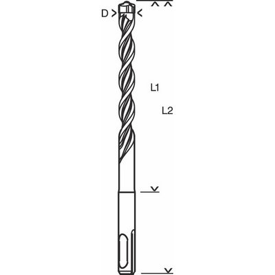 Bosch hammer drill bit SDS-Plus-7 8x100x165mm
