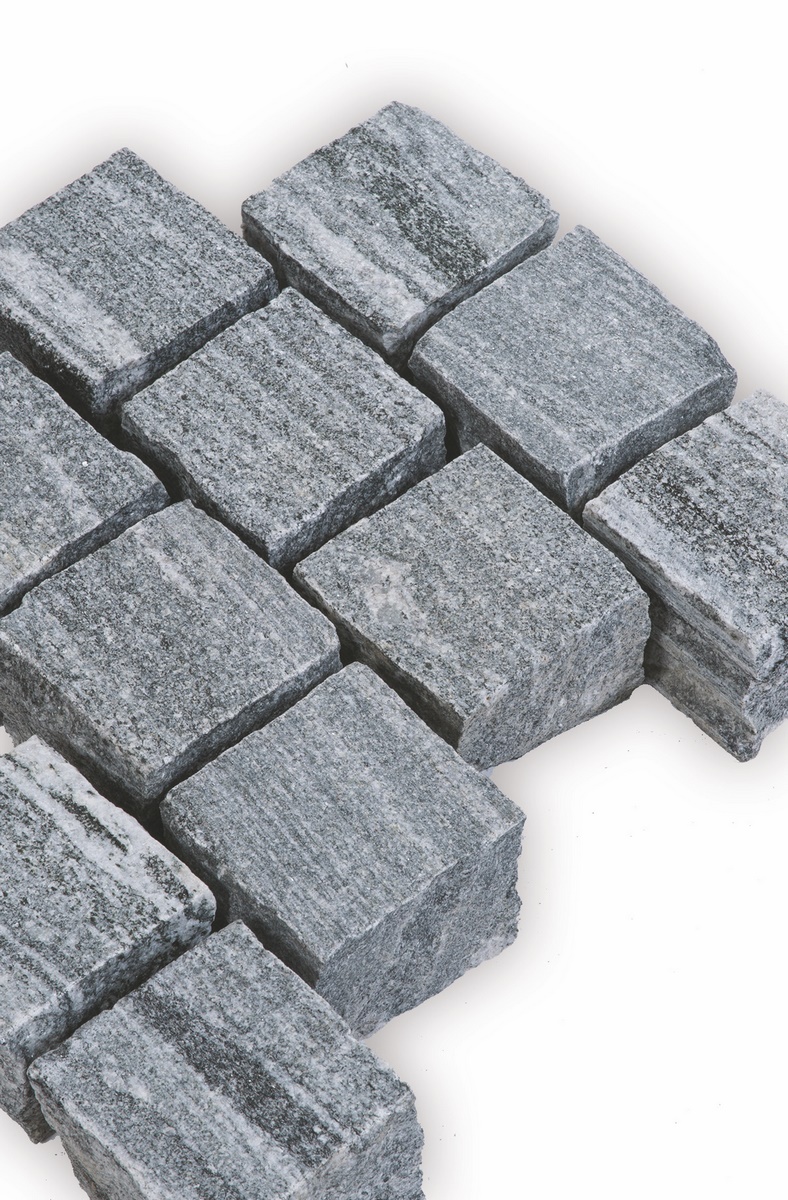 SELTRA plaster BIASCA silver-grey-lin. 10x10x8cm flamed gneiss China